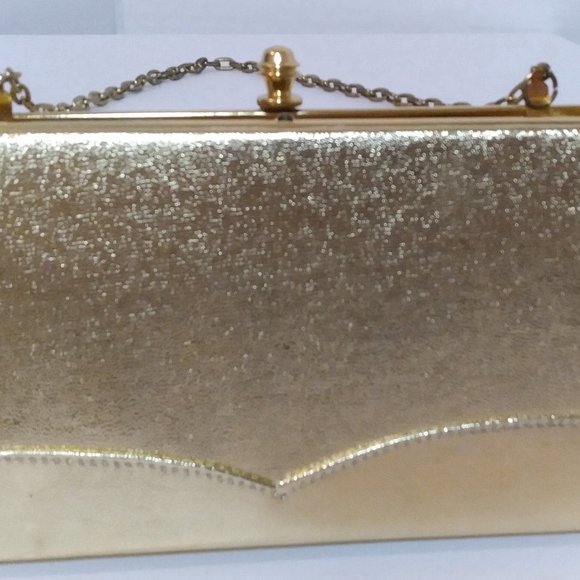 Love this Gold Lame Purse, Handbag, Evening Clutch. Nice intricate detail. - Picture 1 of 13